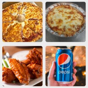 Combo #1 - 1 Small Pizza, Lasagna, 1 lb wing and 2 pop Cans